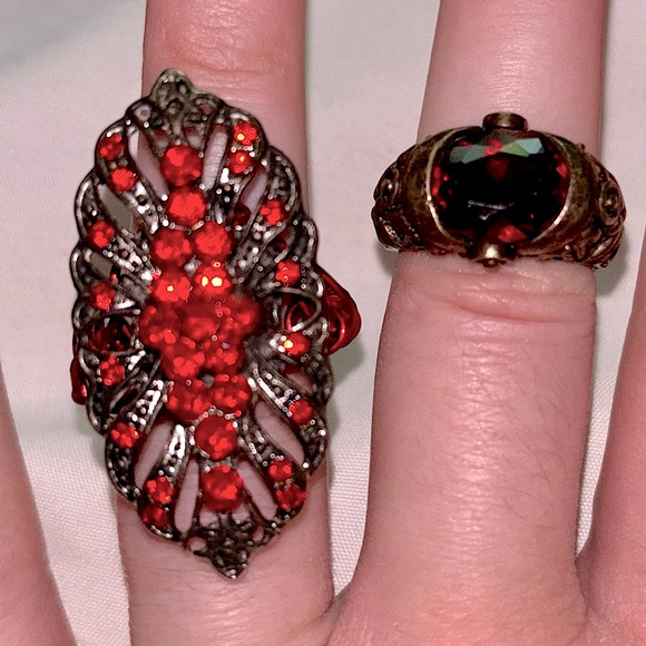 Jewelry - Red Rings Two Costume Jewelry